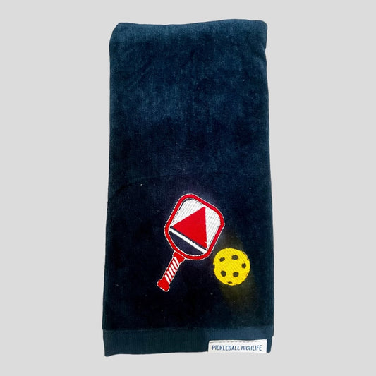 Sports Towel in Navy with Red