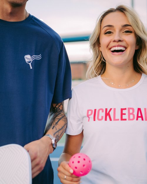 Pickleball T-Shirt in Pink and Red