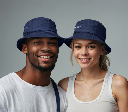 Terry Cloth Bucket Hat with Pocket