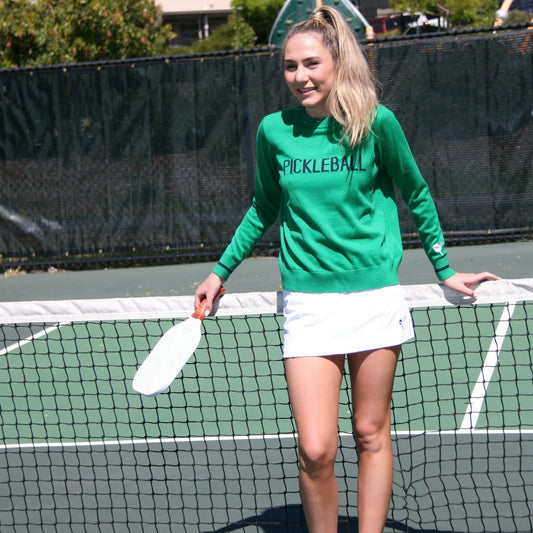 Pickleball Sweater - Green and Navy