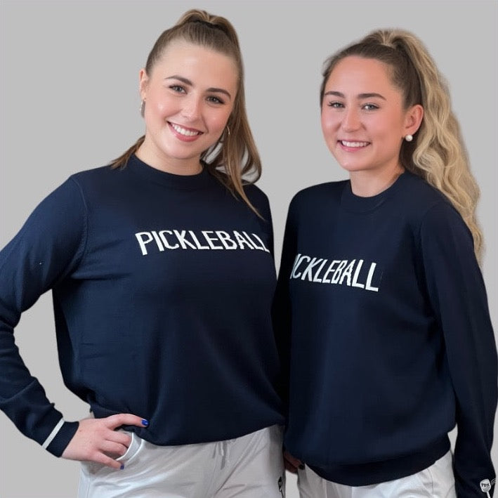 Pickleball Sweater - Navy and White
