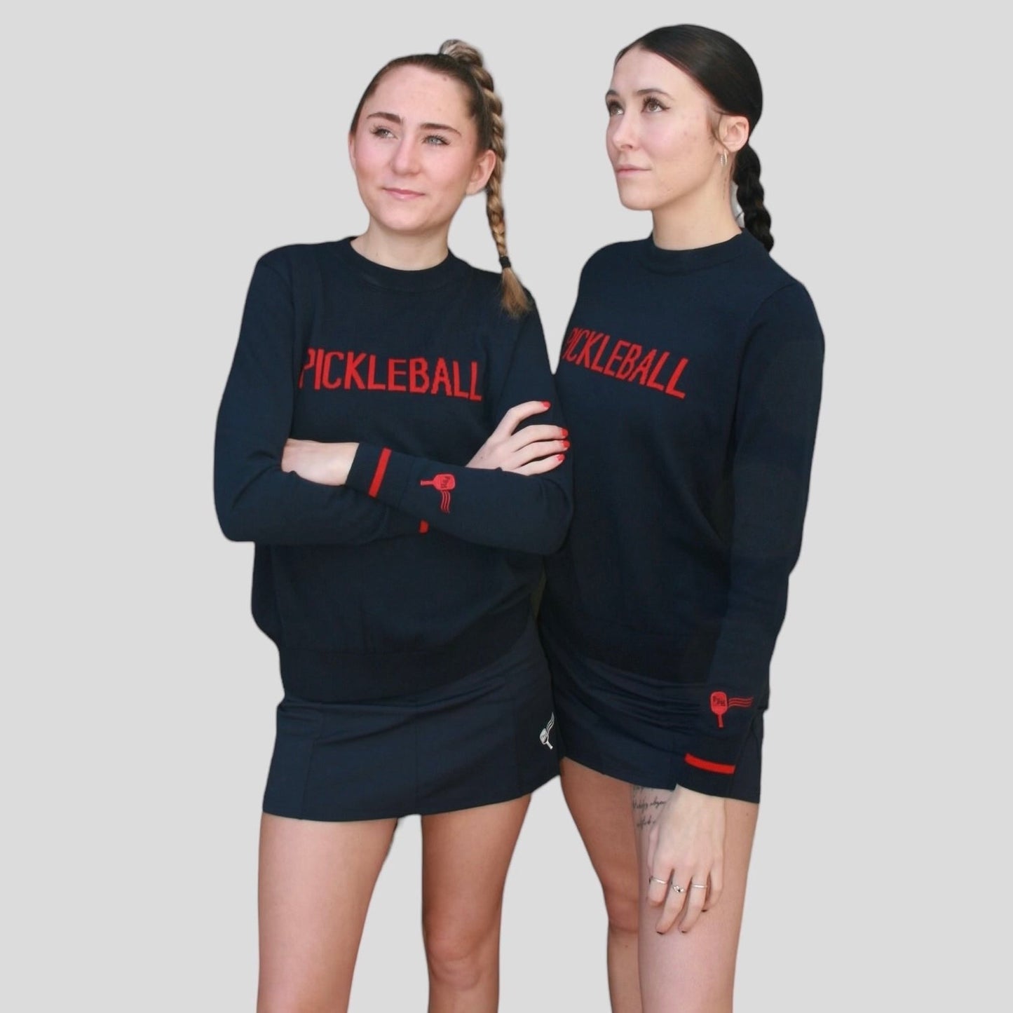 Pickleball Sweater - Navy and Red
